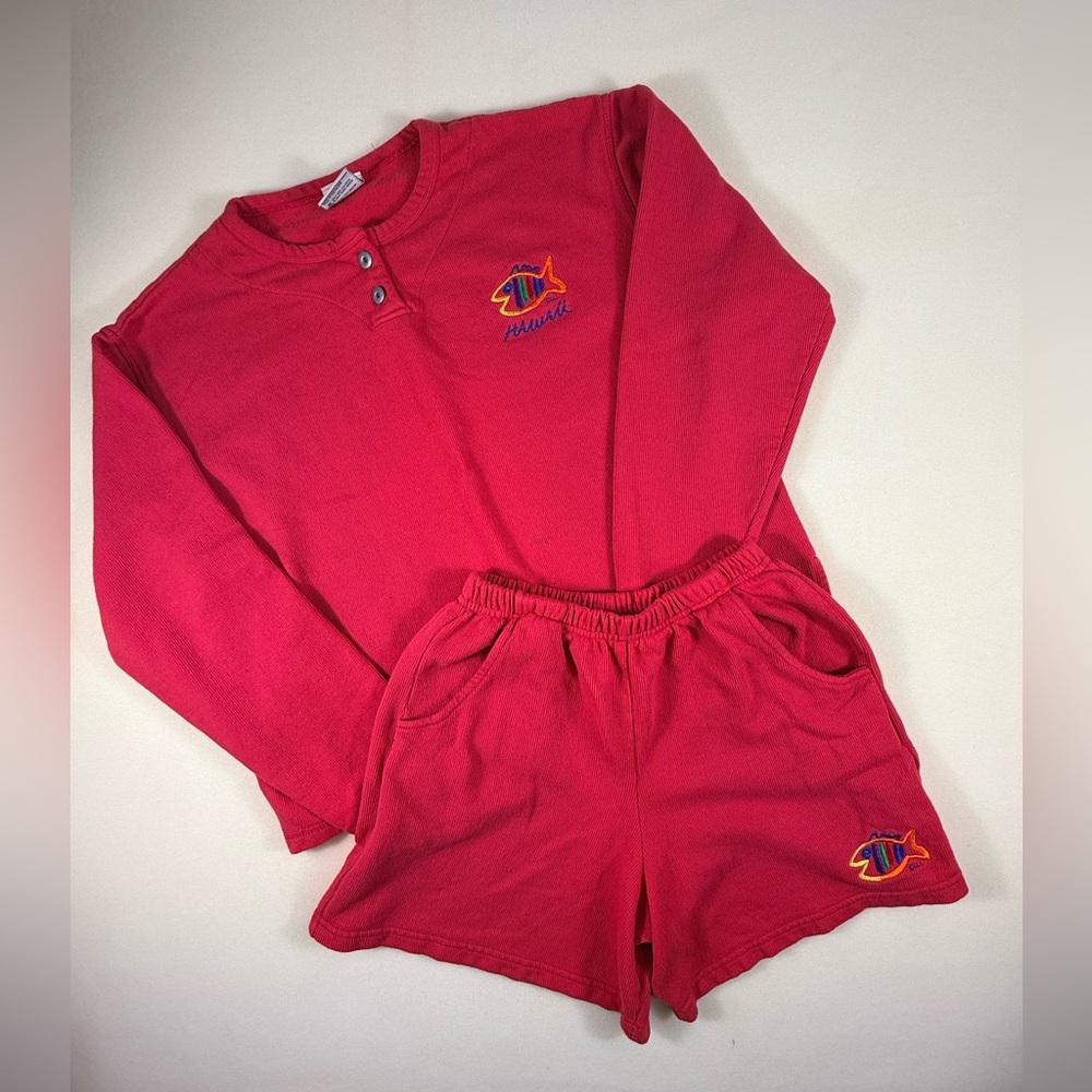 Vintage SGT Leisure Hawaii Fish Set  - Coral Pink
